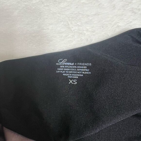 Lovers & Friends Black Retro Swim Top XS One Shoulder - Picture 4 of 5